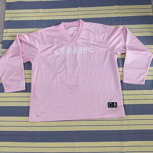 Chrome Hearts V Neck Long Sleeved Pink Jersey